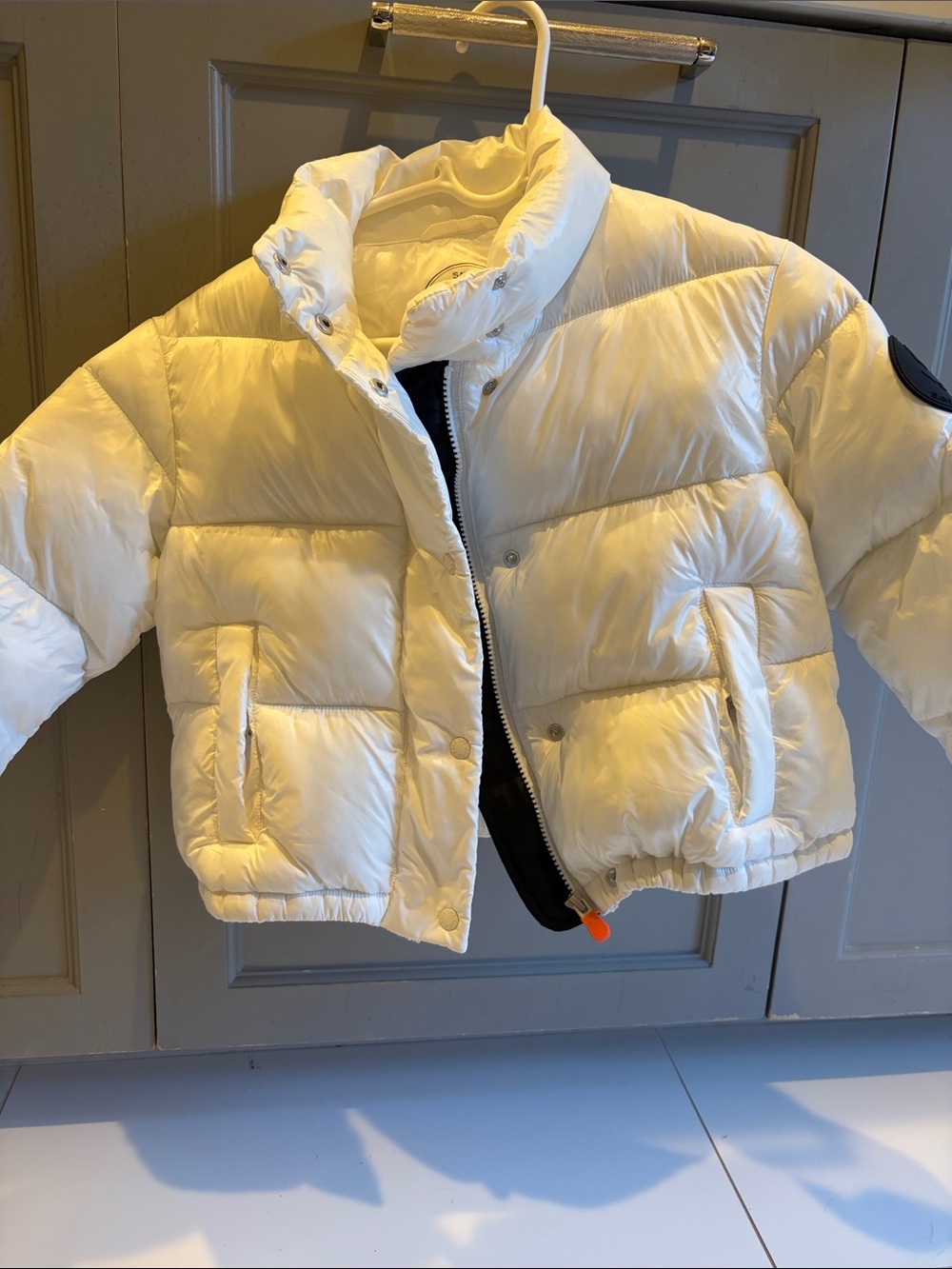 SAVE THE DUCK Kids White Puffer Jacket